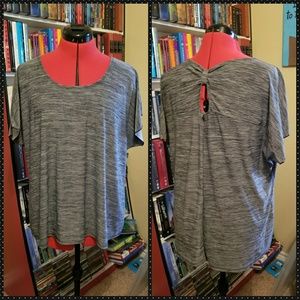 Dark grey blouse with back detail